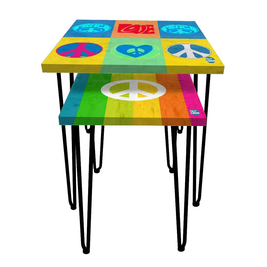 Modern Nest of 2 Side Table for Bedroom Balcony Decor - Peace Art - Image 4