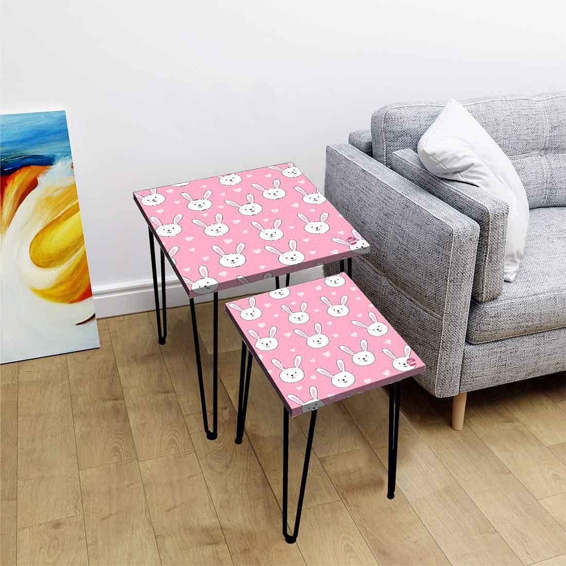 Nest of Tables Coffee Table for Modern Decor House - Bunny Face - Image 2