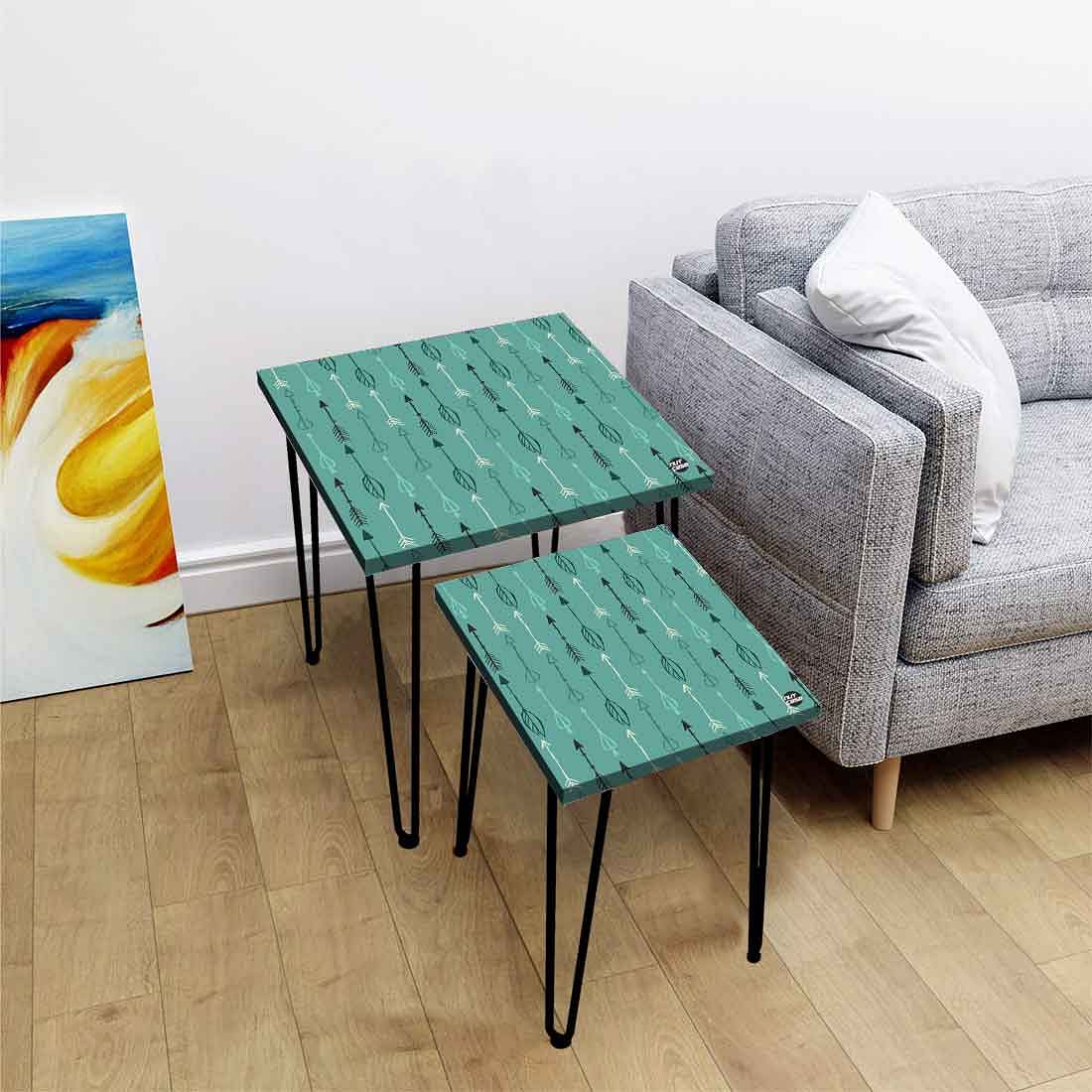 Nesting Patio Set of 2 Side Table for Living Room Sofa Decor - Arrow - Image 2