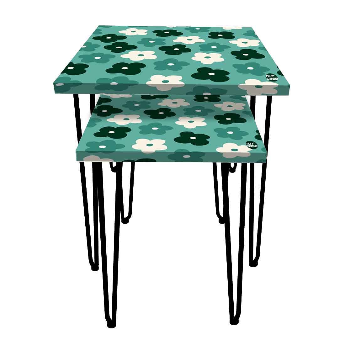 Nesting Tea End Tables Modern Decor Side Table for Home & Office - Flower - Image 4