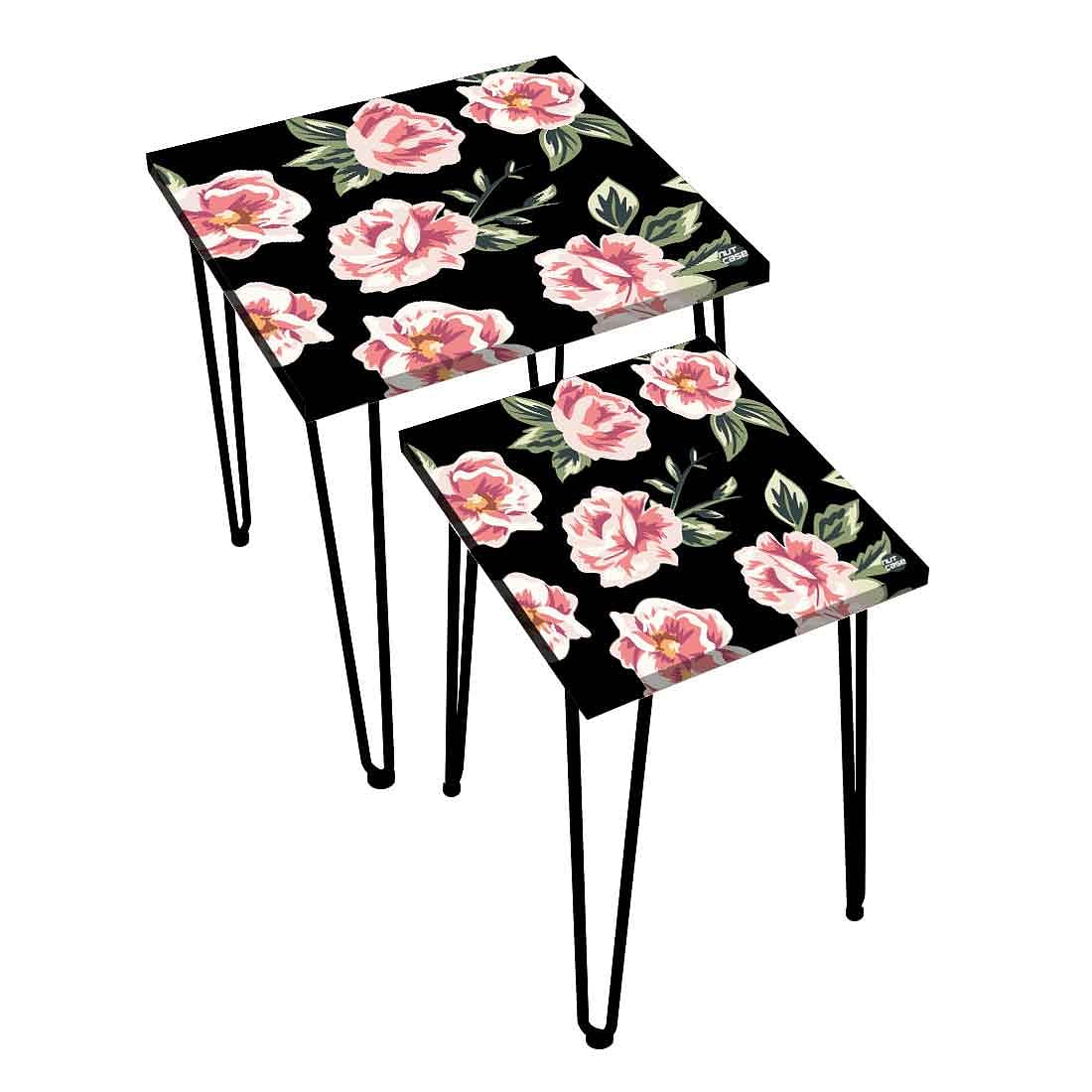 Nesting Coffee Tables for Living Room set of 2 -   Pink Rose - Image 2