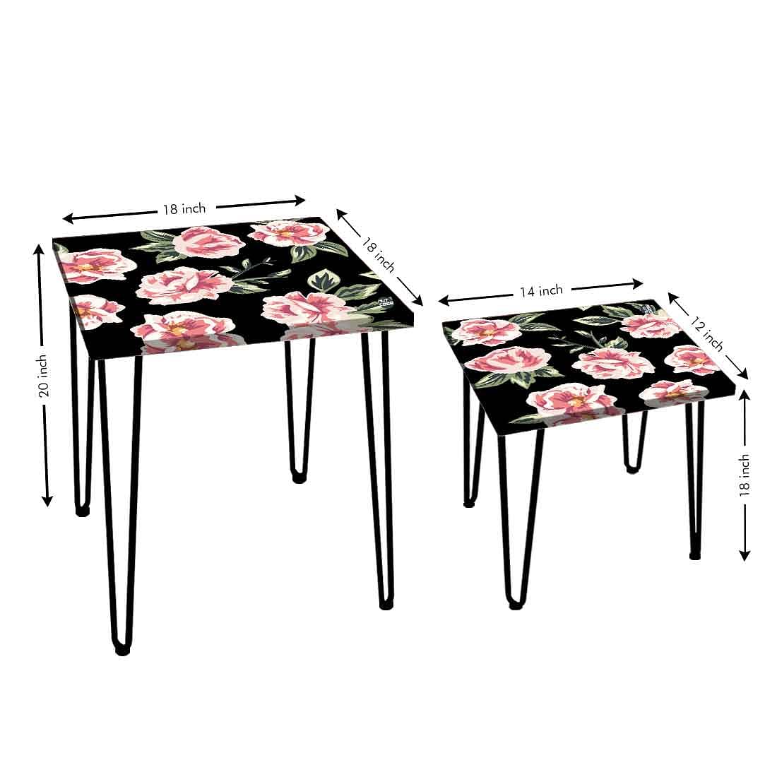 Nesting Coffee Tables for Living Room set of 2 -   Pink Rose - Image 3