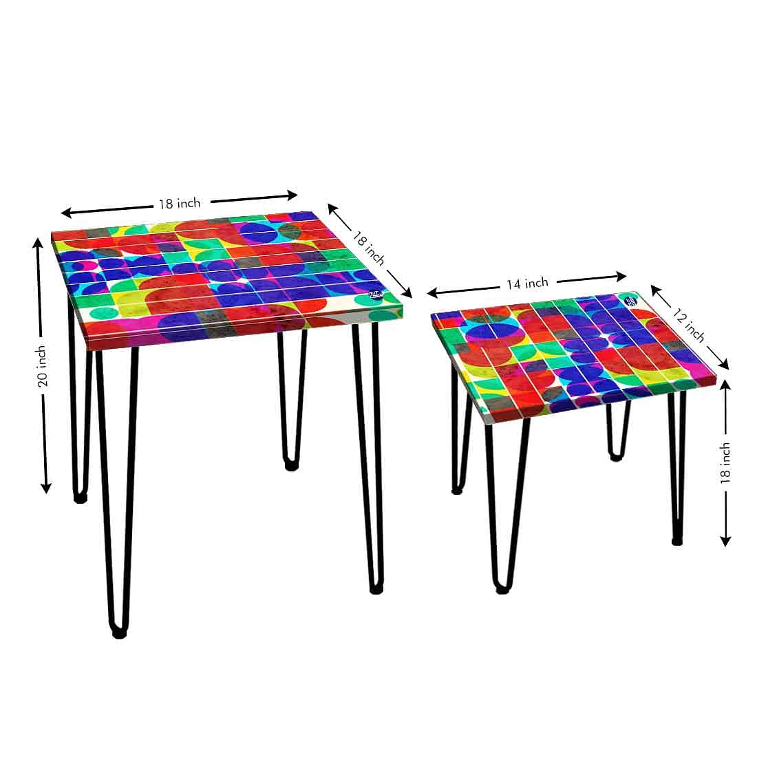 Nesting Table Set of 2 for Living Room Stacking Tables - Beautiful Pattern - Image 3