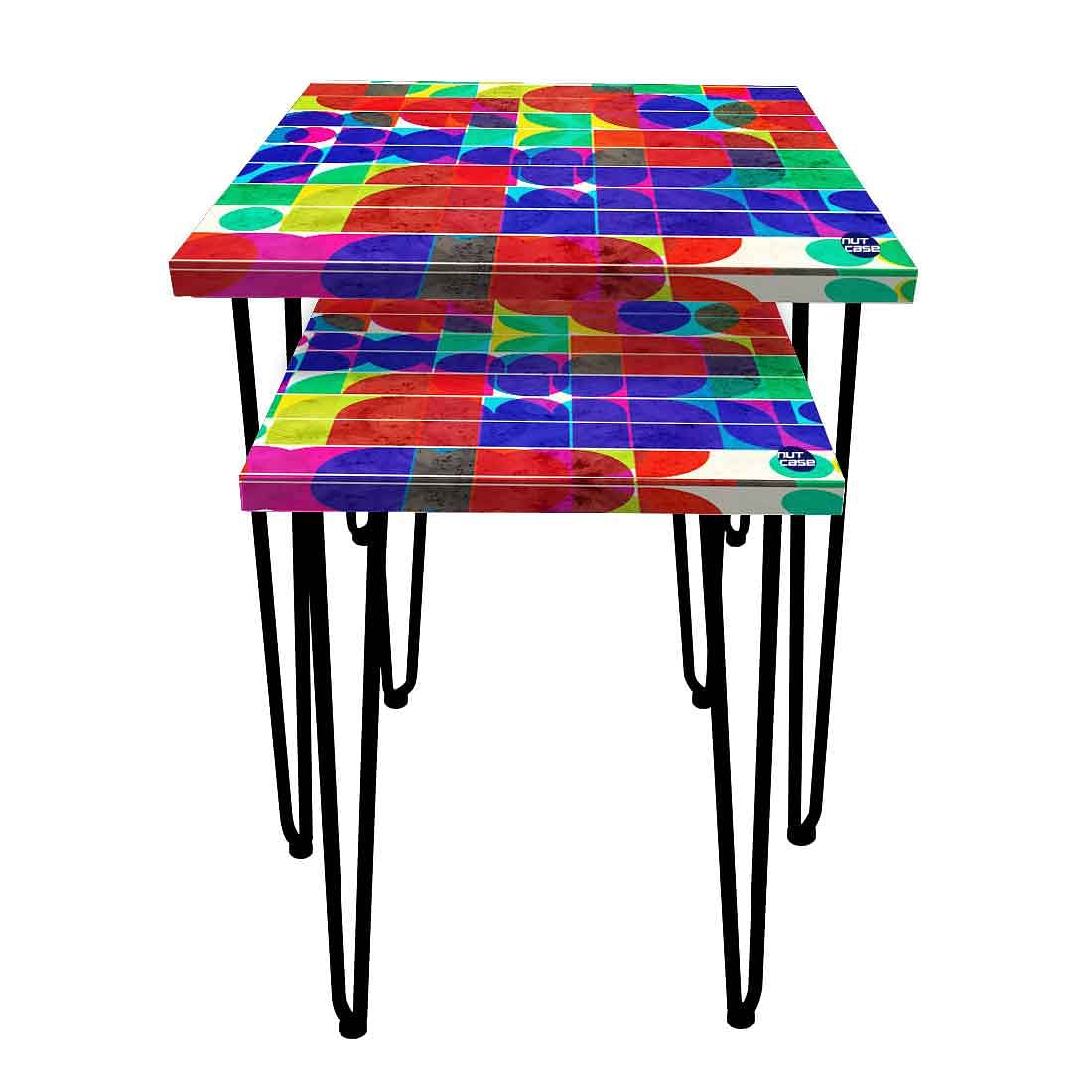 Nesting Table Set of 2 for Living Room Stacking Tables - Beautiful Pattern - Image 4