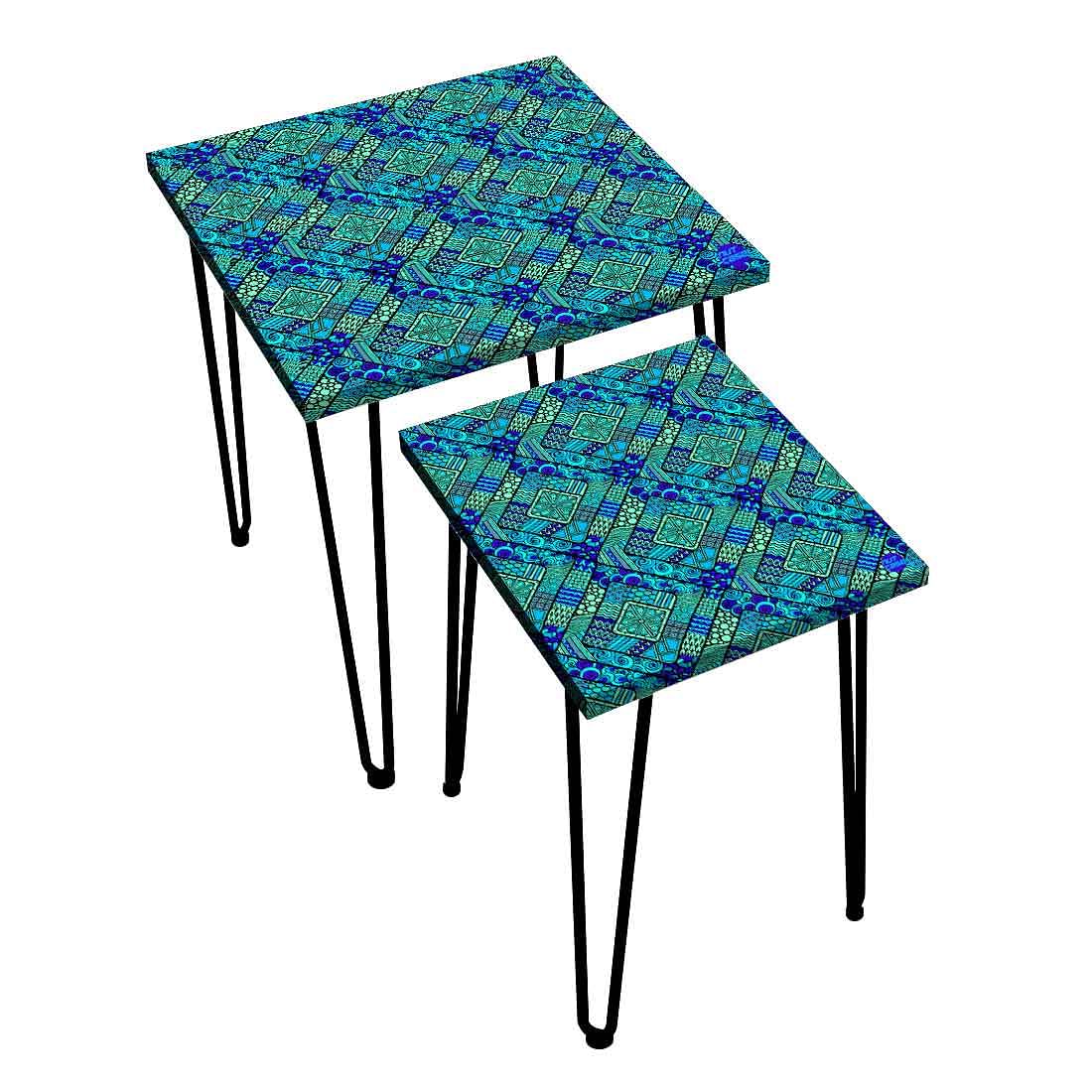 Nesting Table Set of 2 for Side End Tables Home - Indian Ethnic