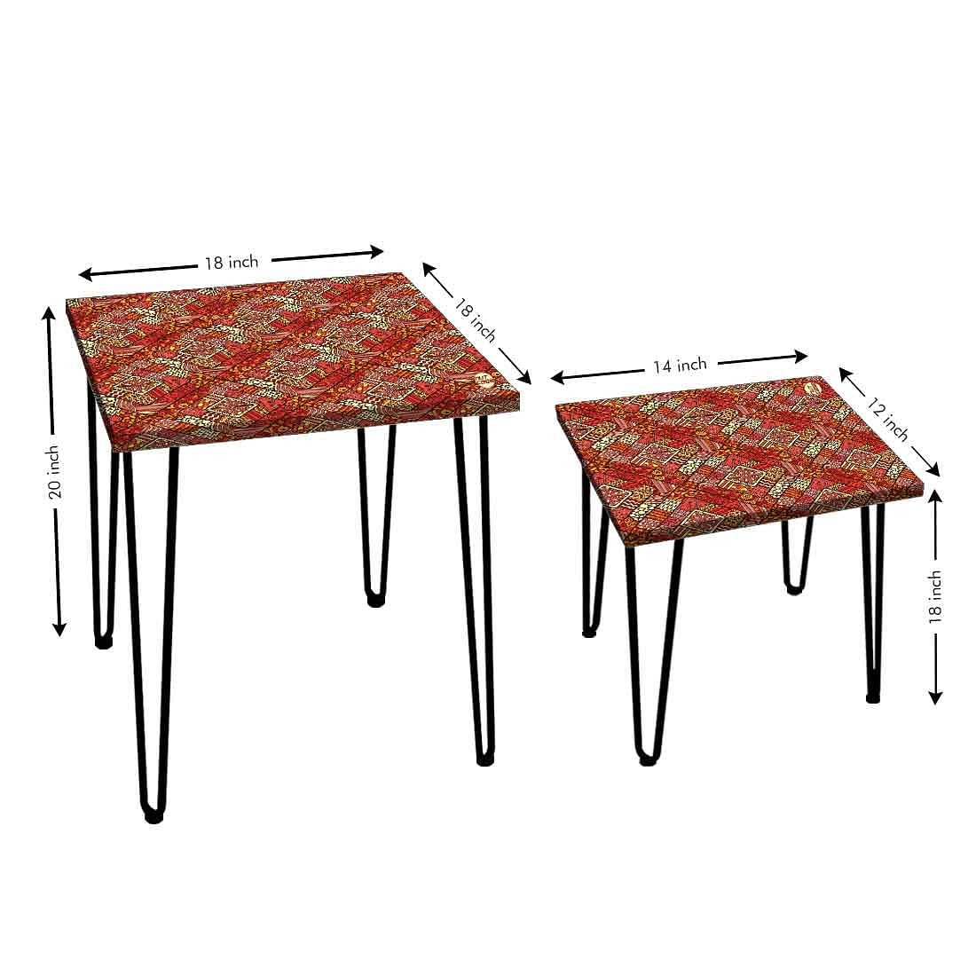 Designer Nesting Tables Tea & Coffee End Table for Living Room - Indian Ethnic - Image 3