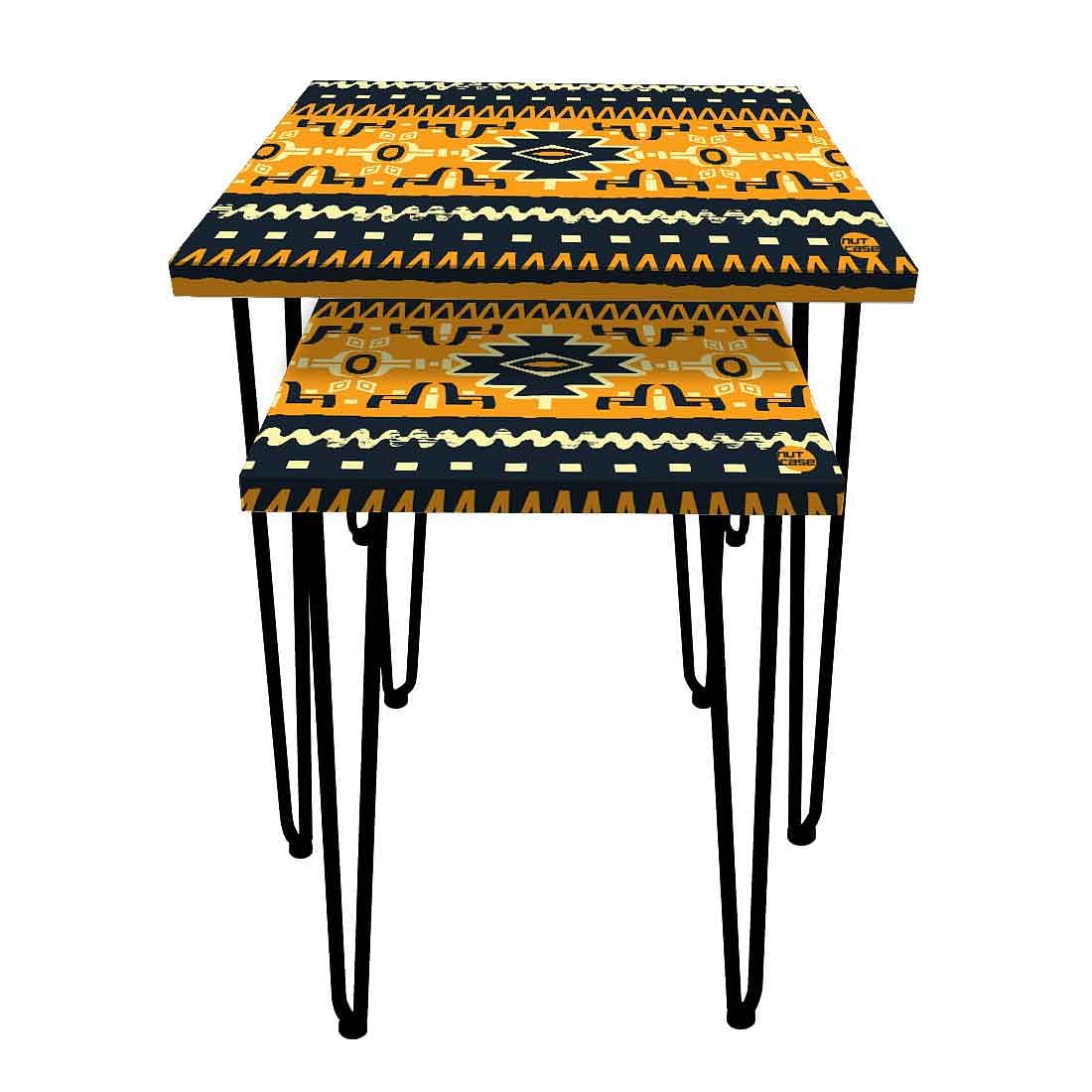 Nesting Table Modern Decor Nest of Tables for Living Room Set Of 2 - Mexican - Image 2