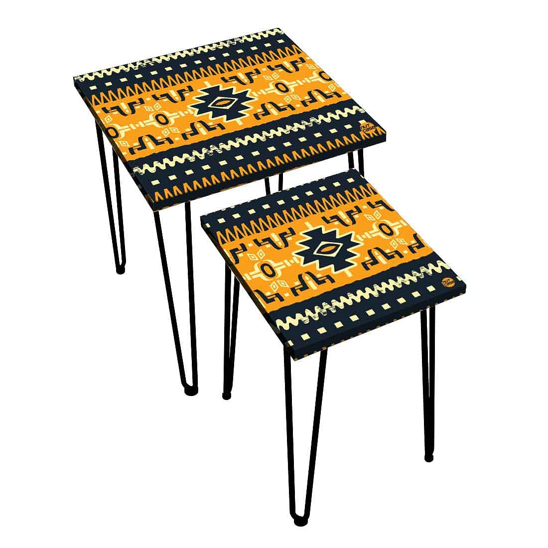 Nesting Table Modern Decor Nest of Tables for Living Room Set Of 2 - Mexican - Image 3