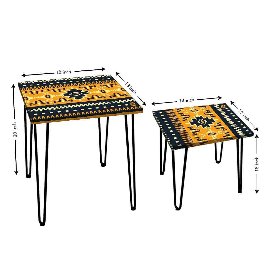 Nesting Table Modern Decor Nest of Tables for Living Room Set Of 2 - Mexican - Image 4