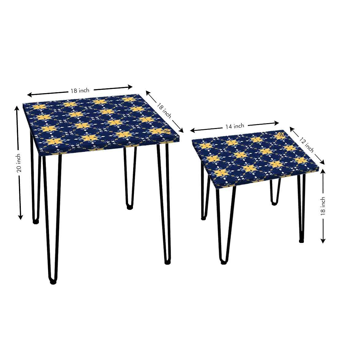 Designer Nest of 2 Tables for Living Room Balcony Side Coffee Table - Image 3