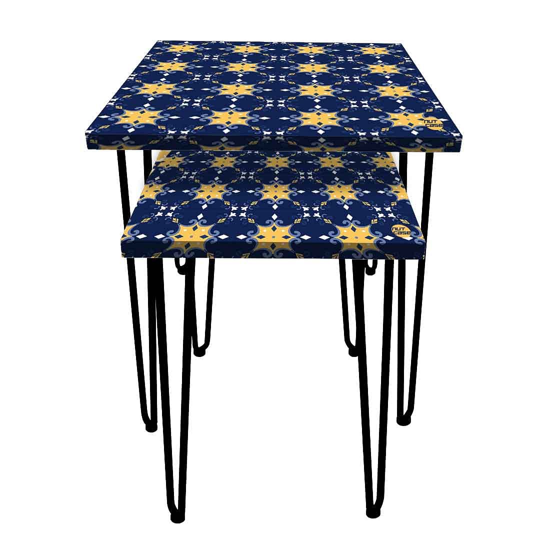 Designer Nest of 2 Tables for Living Room Balcony Side Coffee Table - Image 4