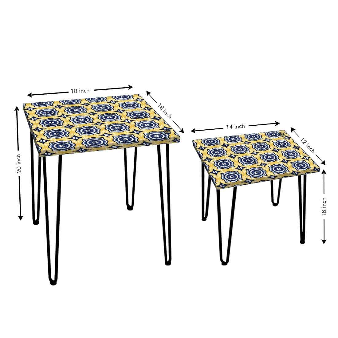 Nesting Tables Set of 2 Stacking Coffee Table for Bedroom & Balcony Stable - Image 3