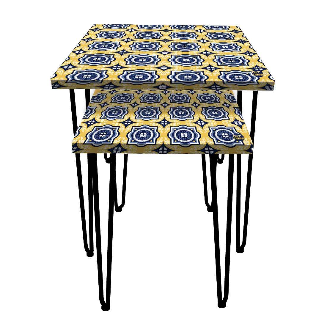 Nesting Tables Set of 2 Stacking Coffee Table for Bedroom & Balcony Stable - Image 4