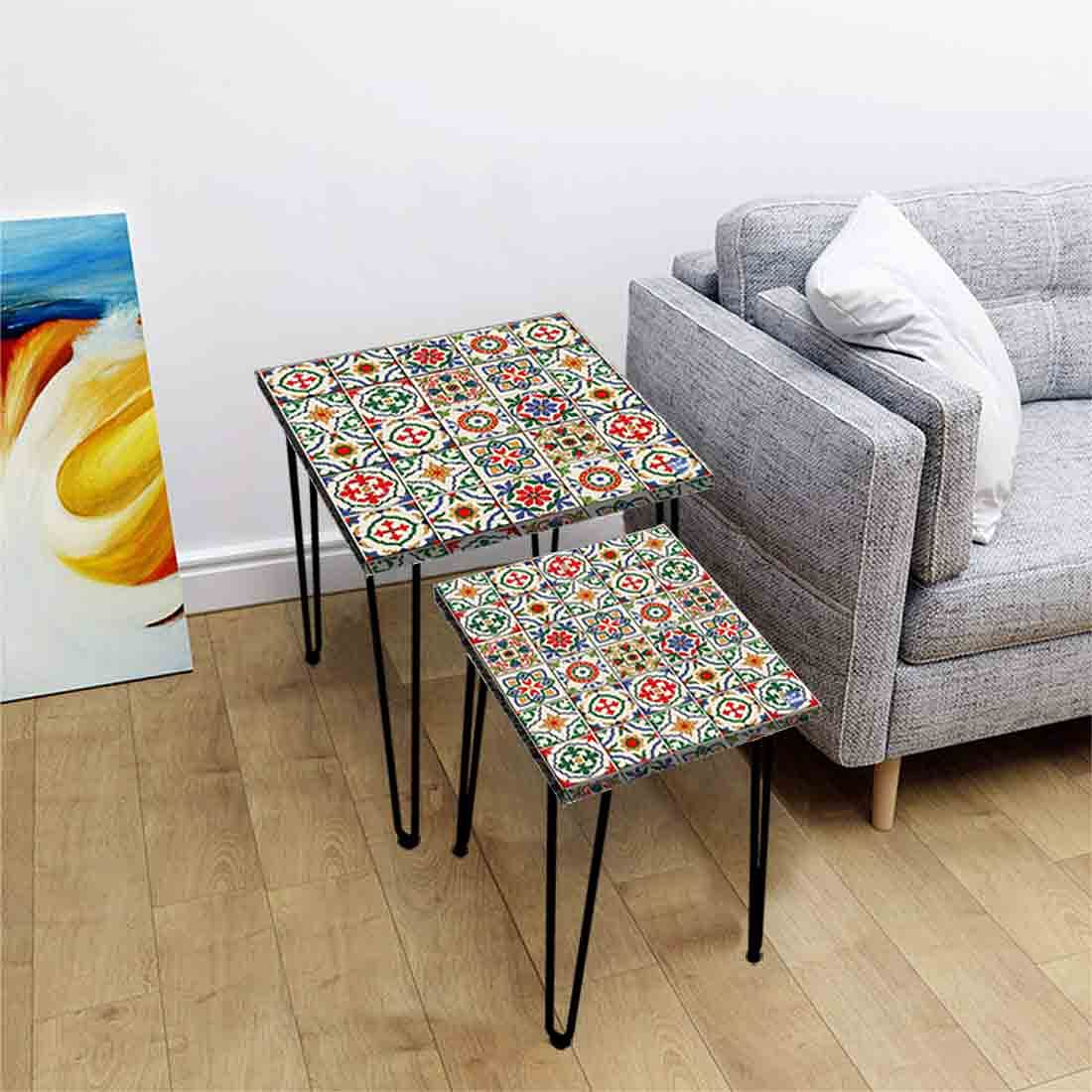 Nesting Side Tables Set Of 2 Nest of Table for Home Decor - Mexican Style