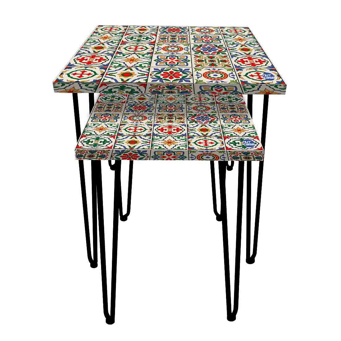 Nesting Side Tables Set Of 2 Nest of Table for Home Decor - Mexican Style - Image 2