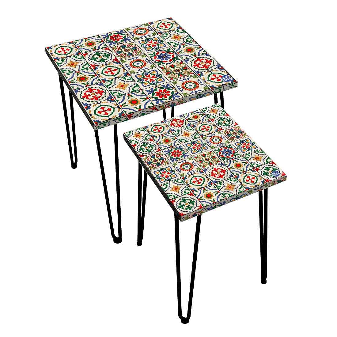 Nesting Side Tables Set Of 2 Nest of Table for Home Decor - Mexican Style - Image 3