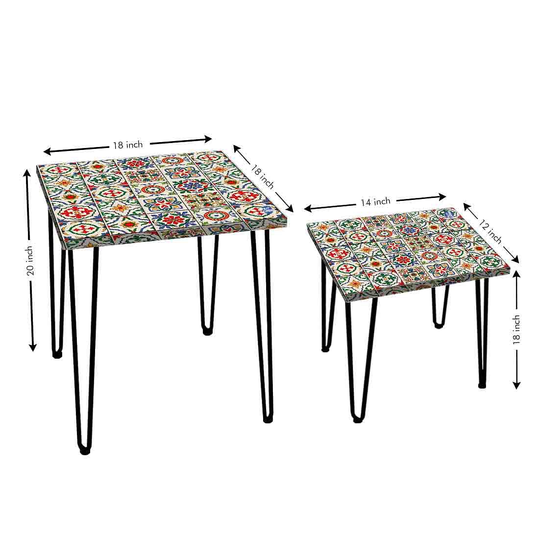 Nesting Side Tables Set Of 2 Nest of Table for Home Decor - Mexican Style - Image 4