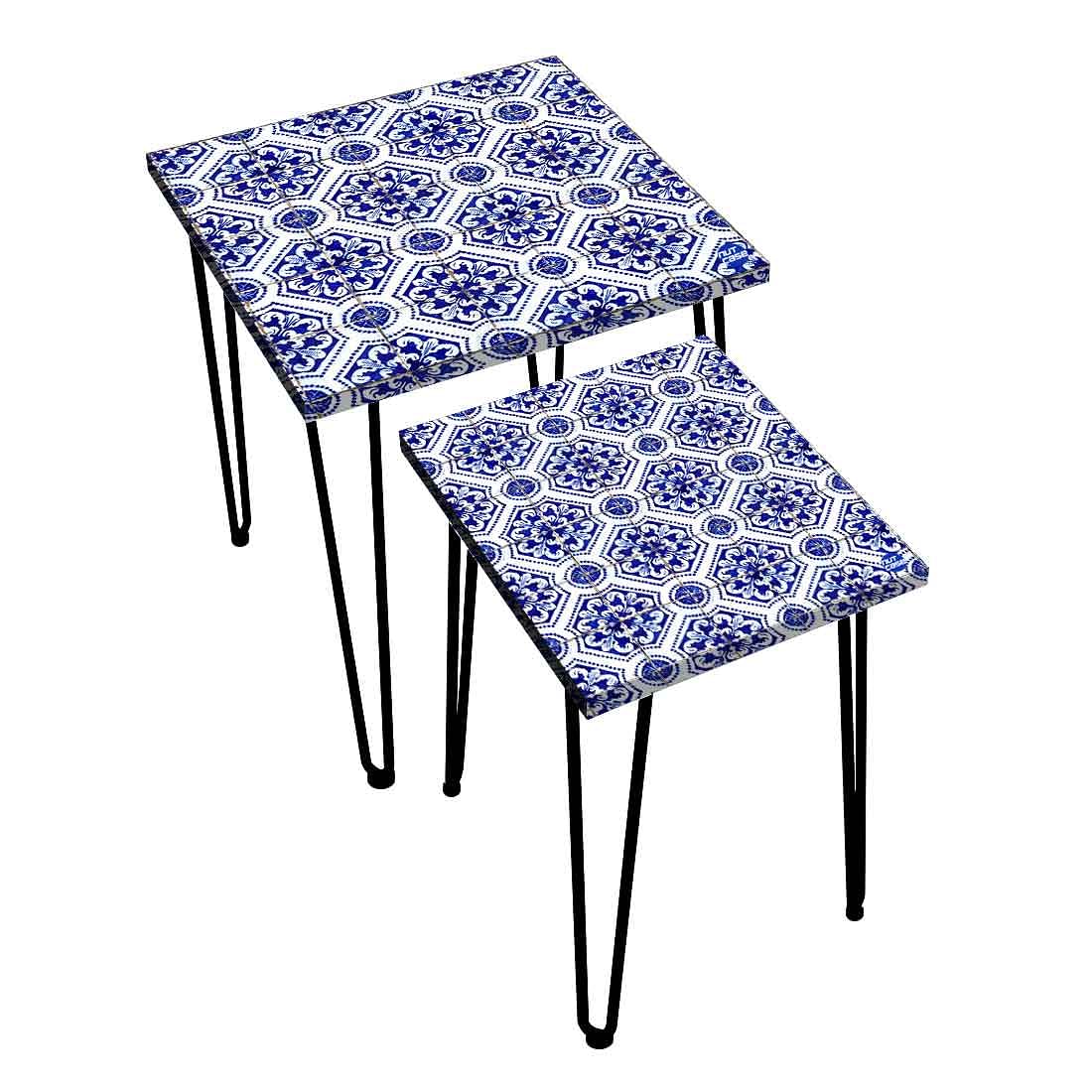 Designer Coffee Table Nesting Set of 2 Nest Of Tables for Living Room - Spanish Design - Image 3