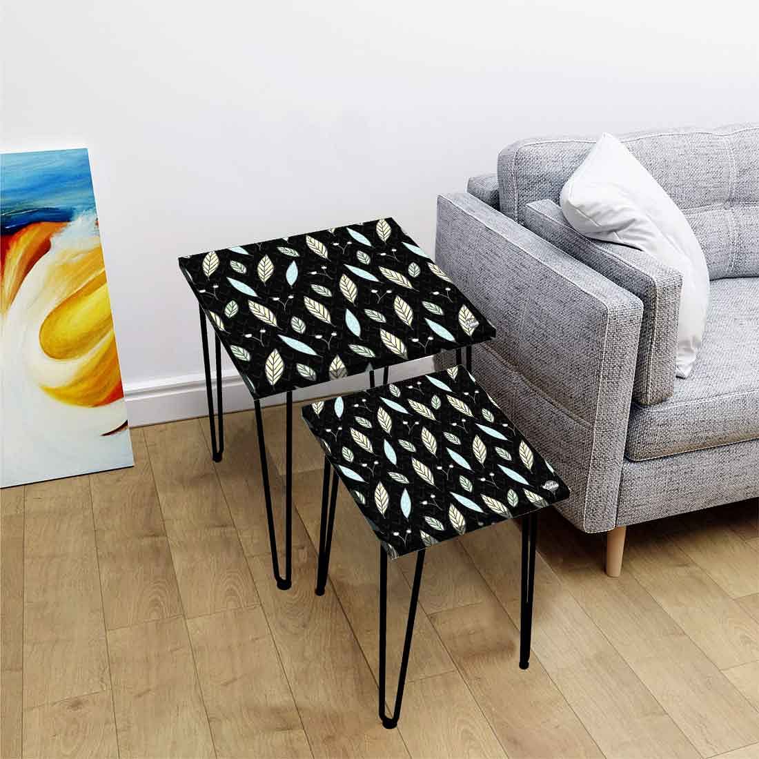 Designer Nest of Two Tables for Side Table Living Room & Home Decor - Leaf