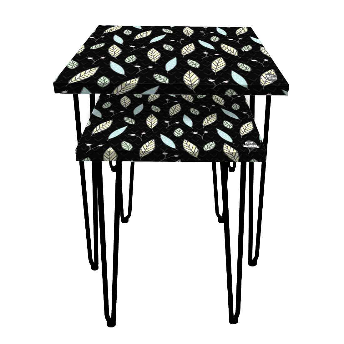 Designer Nest of Two Tables for Side Table Living Room & Home Decor - Leaf - Image 2
