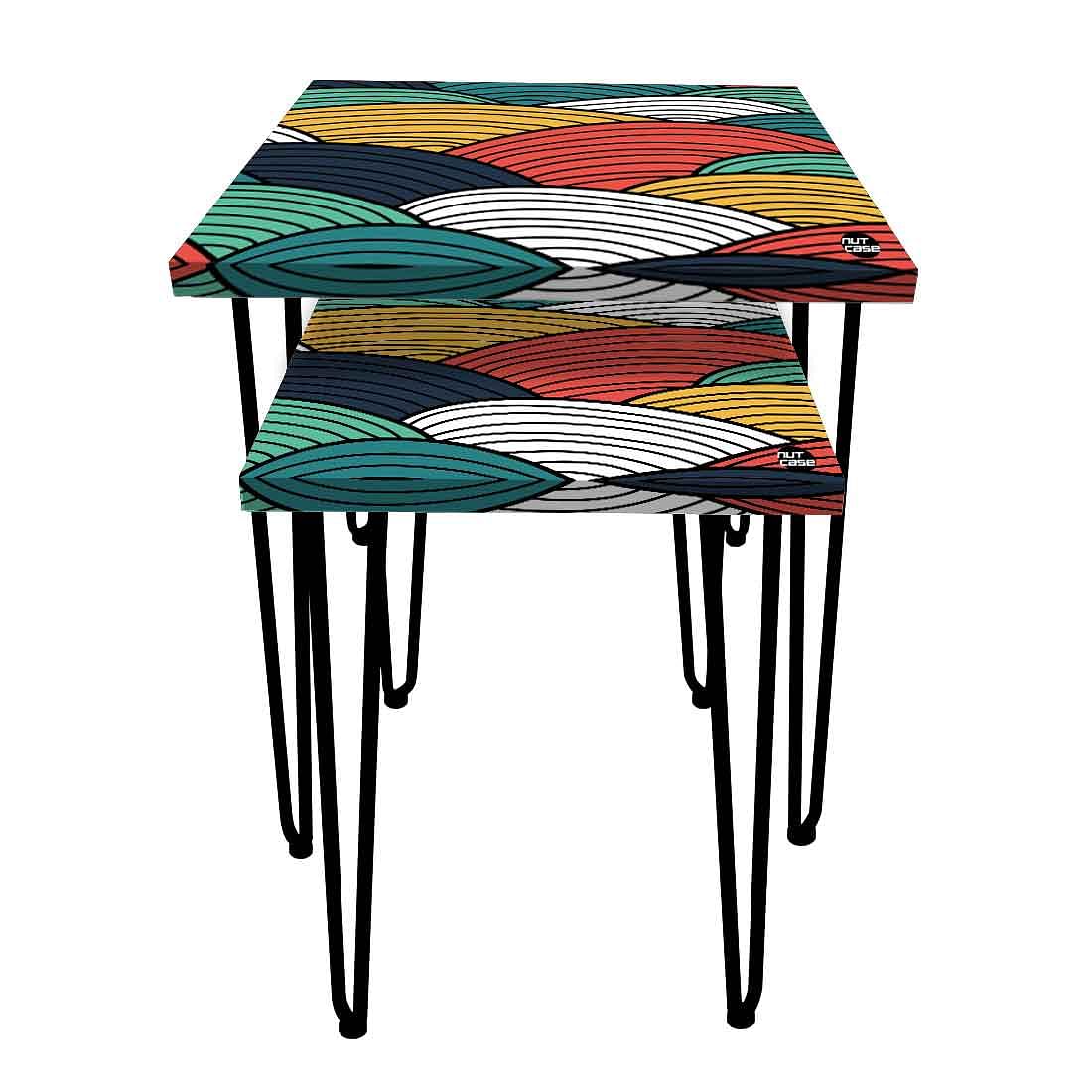 Nesting End Tables Modern Decor for Home and Office Set of 2 - Waves - Image 4
