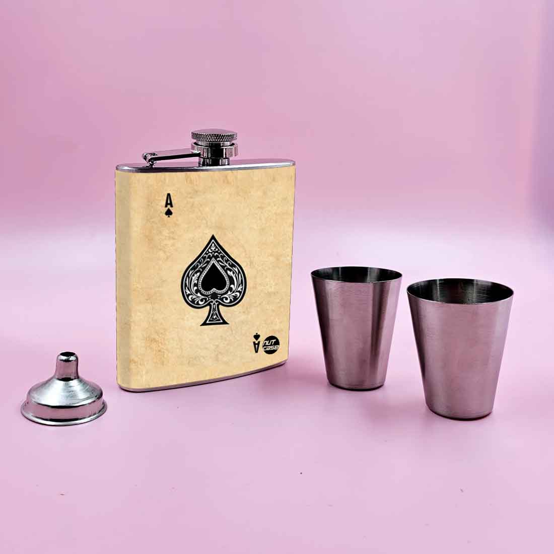 Nutcase Alcohol Pocket Flask with 2 Shot Glasses - Premium Whiskey Flask Gifts Set - Image 2