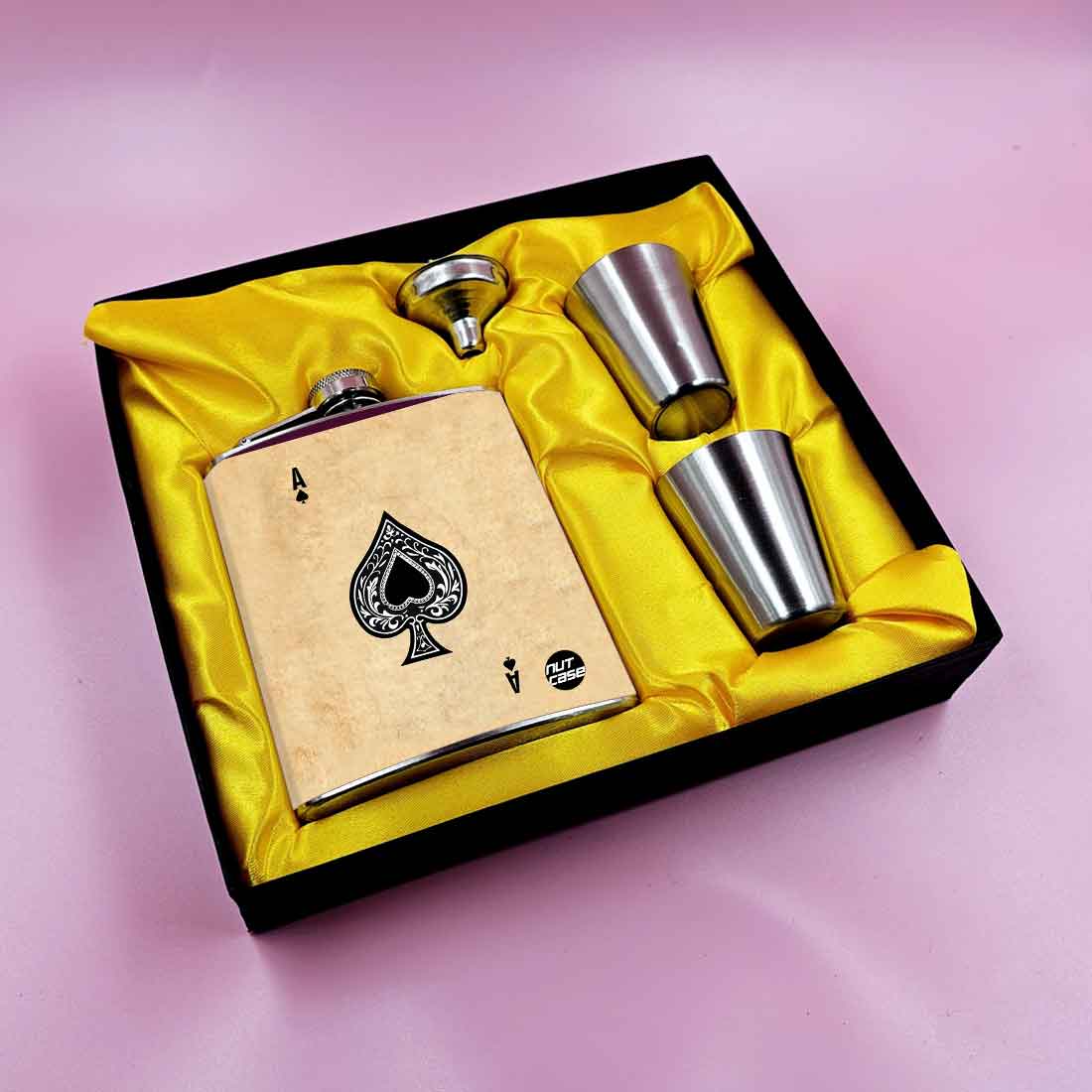 Nutcase Alcohol Pocket Flask with 2 Shot Glasses - Premium Whiskey Flask Gifts Set - Image 3