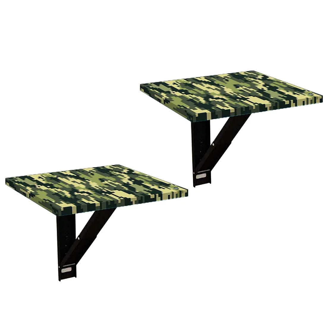 Fold Down Wall Mounted Folding Bedside Table With Desk - 8 Bit Camouflage - Image 2