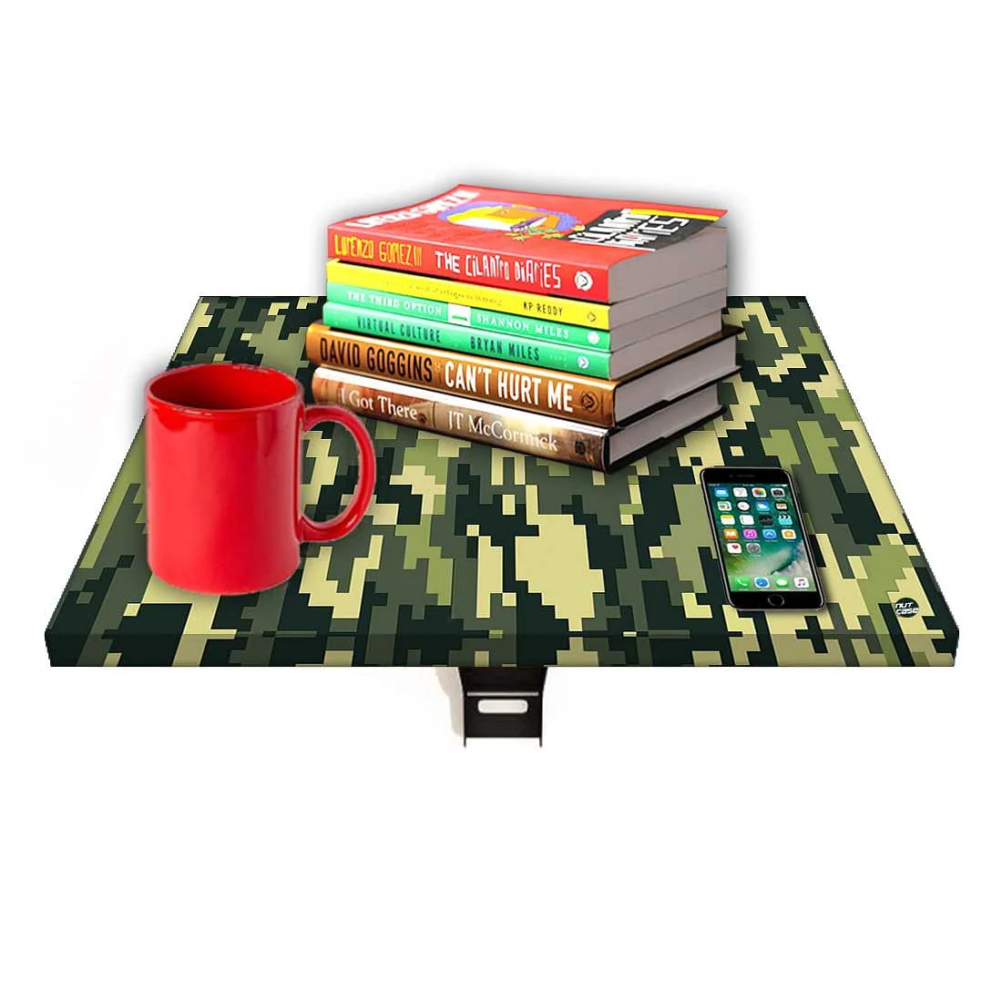 Fold Down Wall Mounted Folding Bedside Table With Desk - 8 Bit Camouflage - Image 7