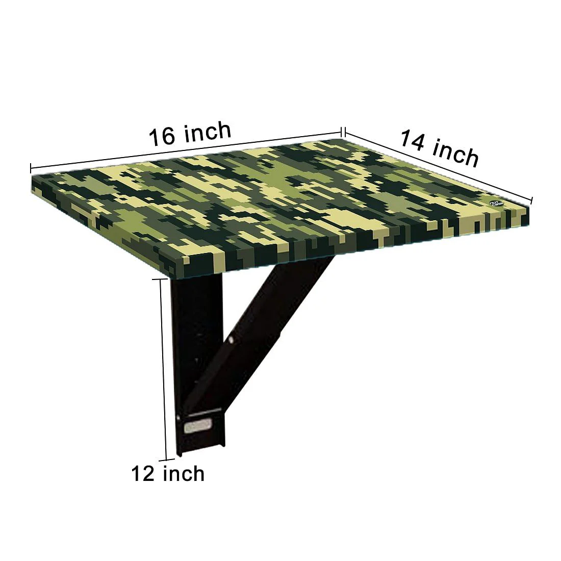 Fold Down Wall Mounted Folding Bedside Table With Desk - 8 Bit Camouflage - Image 9
