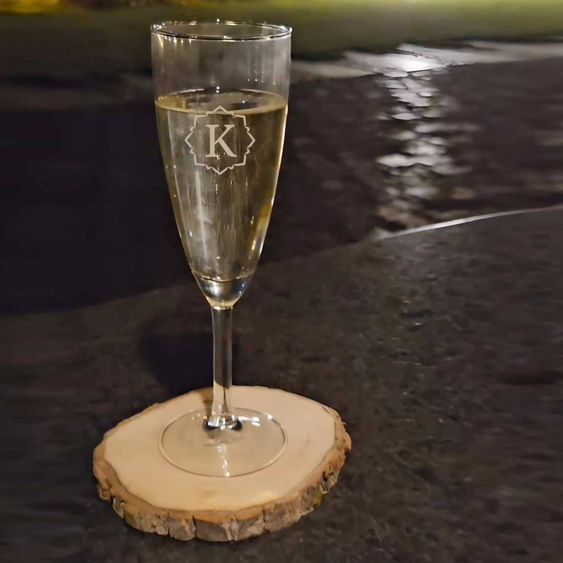 Nutcase Champagne Glasses with Name - Personalized Engraved Flute Glasses - Image 2