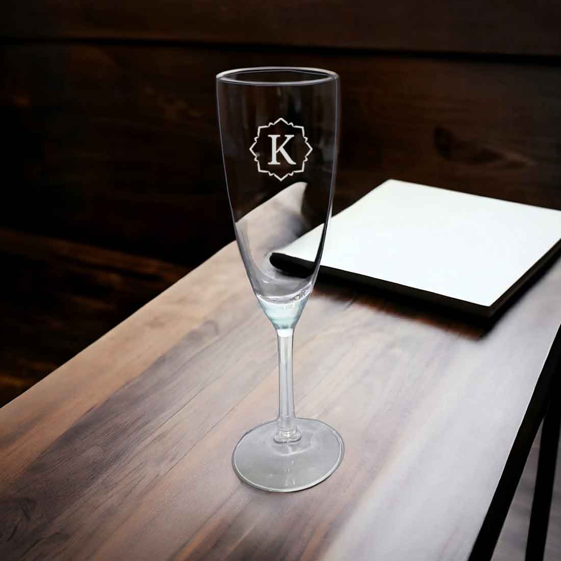 Nutcase Champagne Glasses with Name - Personalized Engraved Flute Glasses - Image 7