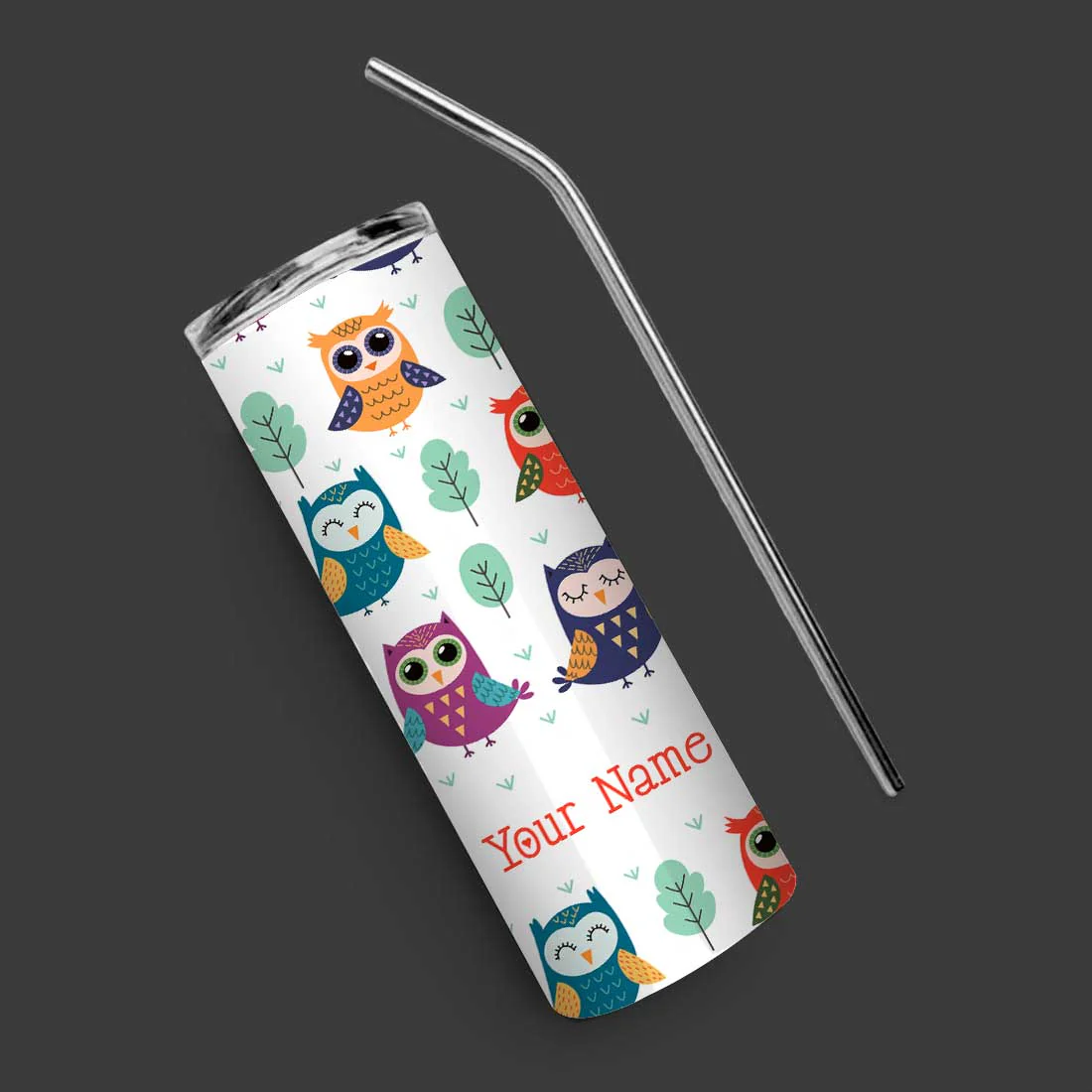 Nutcase Coffee Tumbler Insulated with Metal Straw - Customized Travel Mug 600ml - Image 2