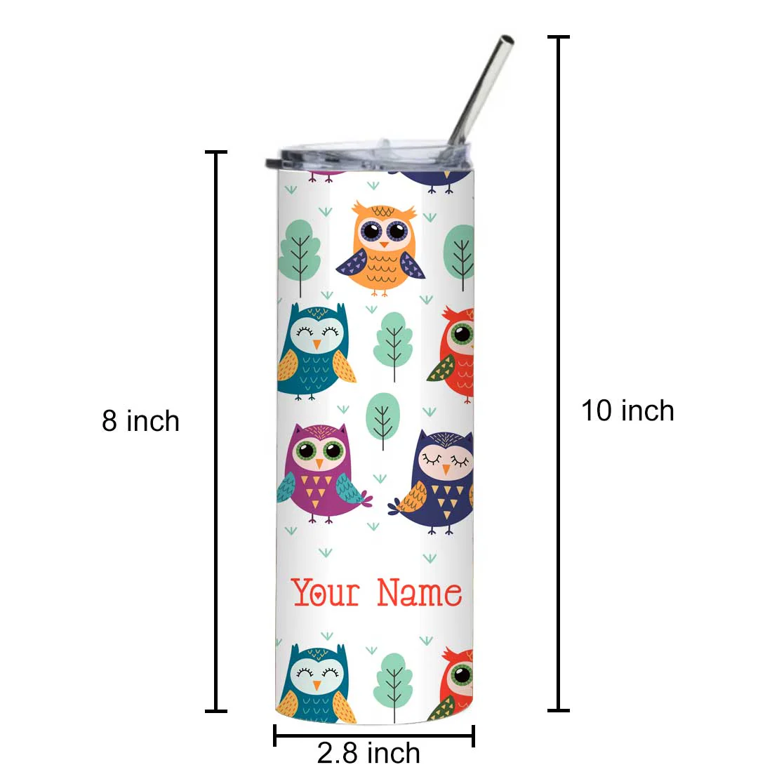 Nutcase Coffee Tumbler Insulated with Metal Straw - Customized Travel Mug 600ml - Image 4