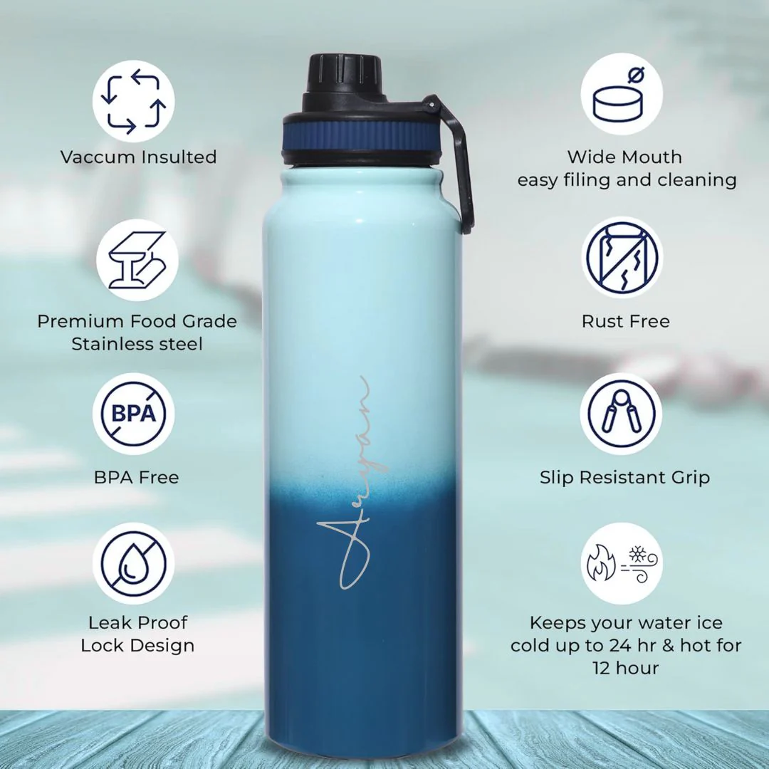 Nutcase Custom Bottle 800ml / 1000ml Double Insulated Water Bottle with Name - Keeps Water Hot/Cold for Hours - Image 23