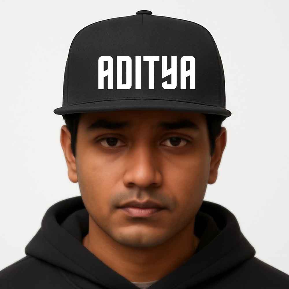 Nutcase Custom Brim Cap for Rappers –  Black Hip Hop Swag Caps - Image 2