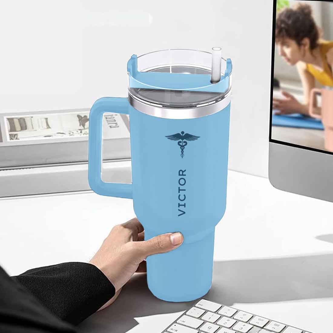 Nutcase Custom Travel Coffee Mug for Doctor-1200ml Tumbler with Straw - Image 6