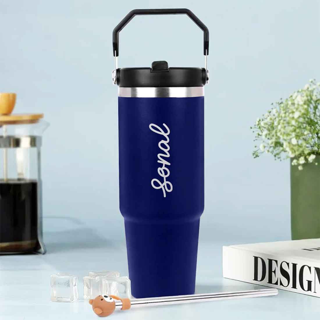 Nutcase Custom Tumblers with Straw and Handle 900ml - Double Wall Vacuum Sipper Bottle - Image 10