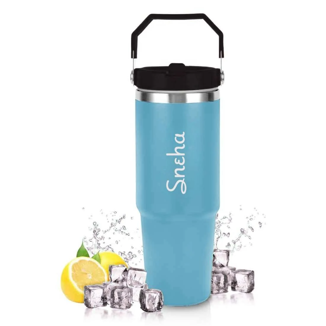Nutcase Custom Tumblers with Straw and Handle 900ml - Double Wall Vacuum Sipper Bottle - Image 6