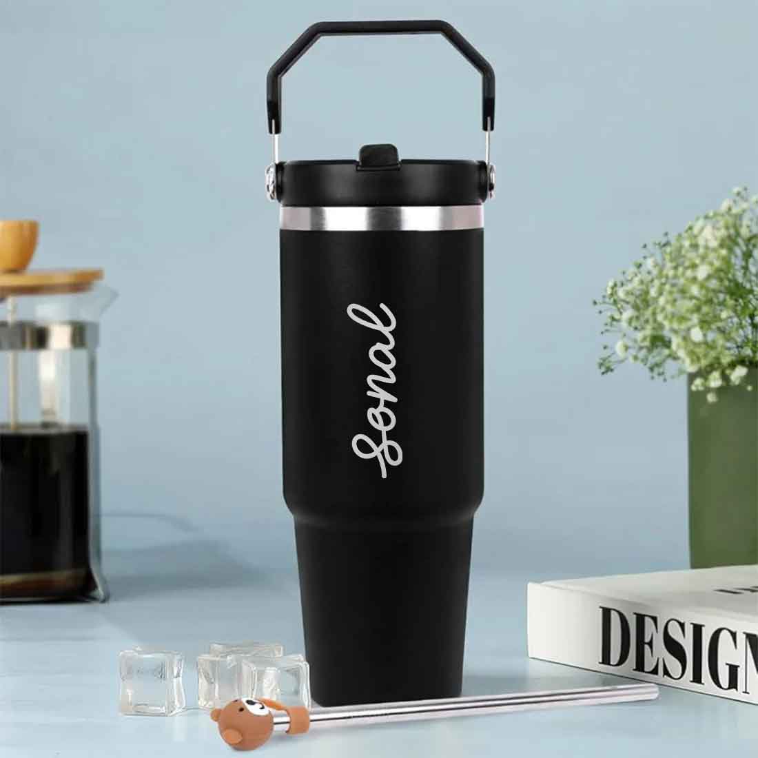 Nutcase Custom Tumblers with Straw and Handle 900ml - Double Wall Vacuum Sipper Bottle - Image 7