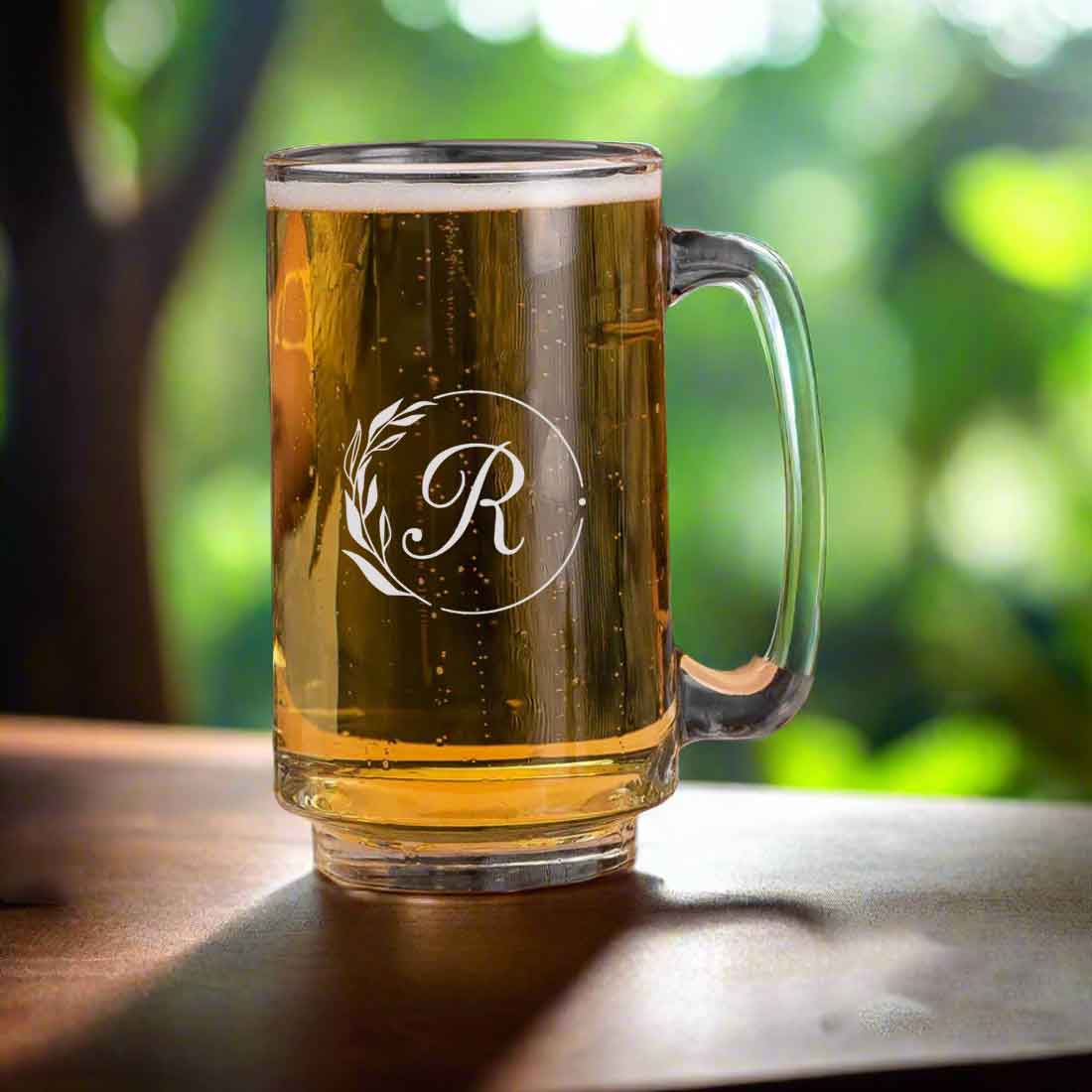 Nutcase Customisable Beer Glass-Engraved Beer Cup with Initial