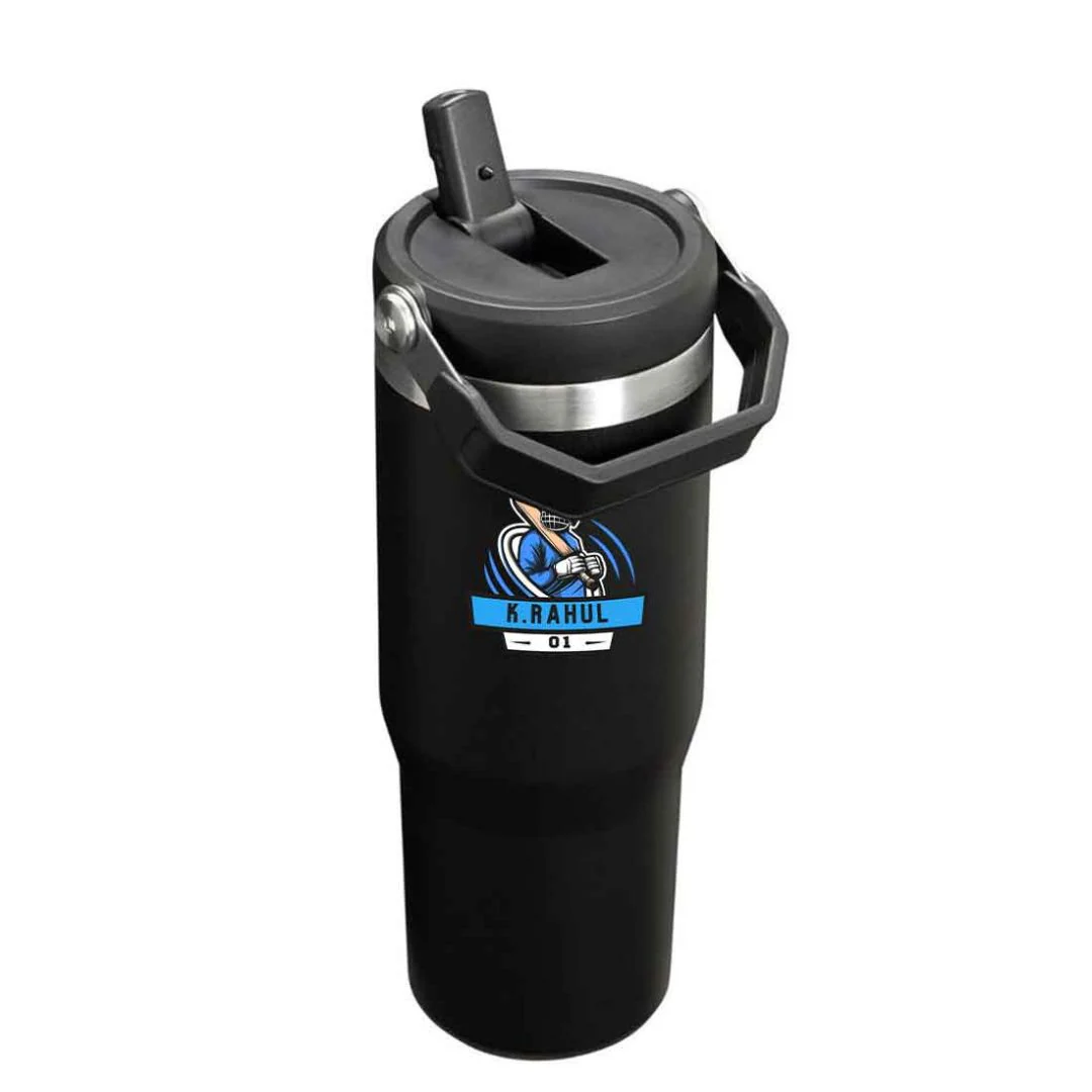 Customised Sipper Tumbler for Cricket Lovers – 900ml Stainless Steel Vacuum Insulated Bottle with Handle - Image 6