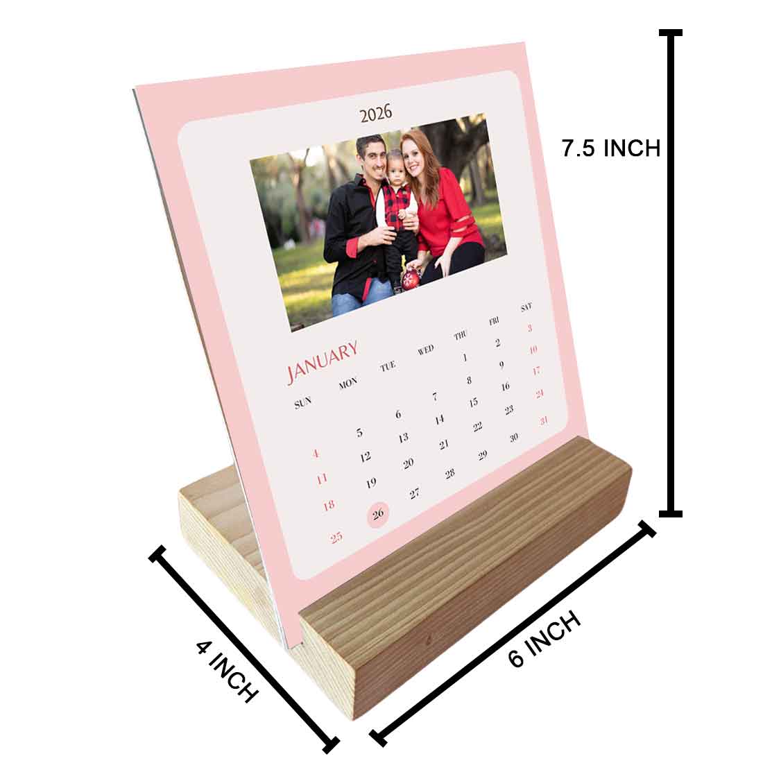Nutcase Photo Calendar with Wooden Stand-Your Pics on Your Calendar - Image 2
