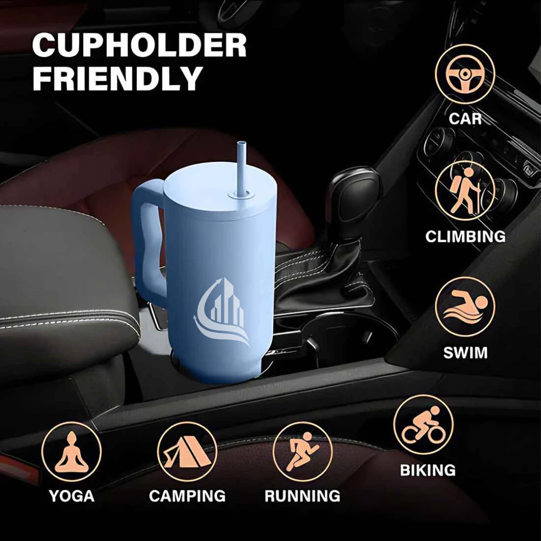 Nutcase Hot and Cold Water Tumbler with Logo and Name - Large Travel Cups 1200ml - Image 14