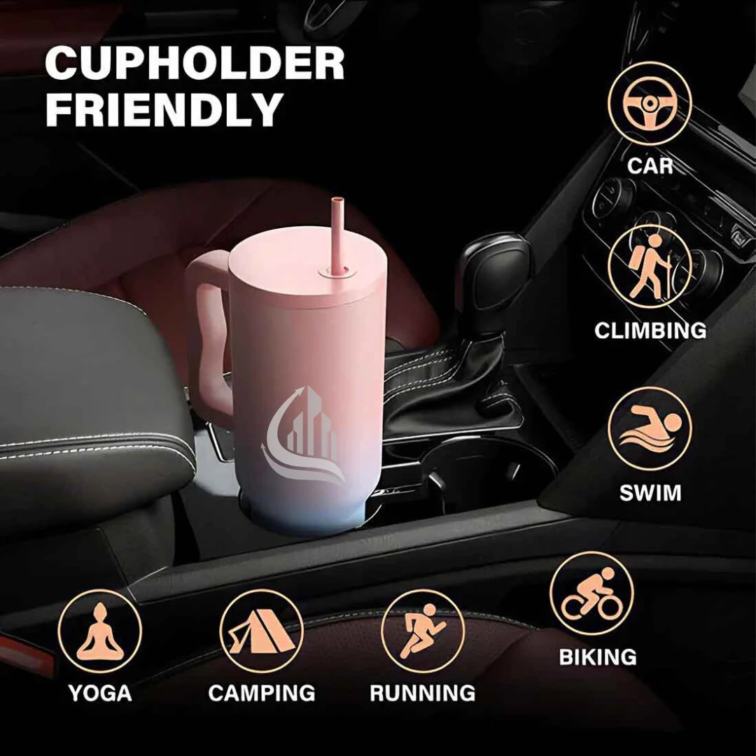Nutcase Hot and Cold Water Tumbler with Logo and Name - Large Travel Cups 1200ml - Image 7