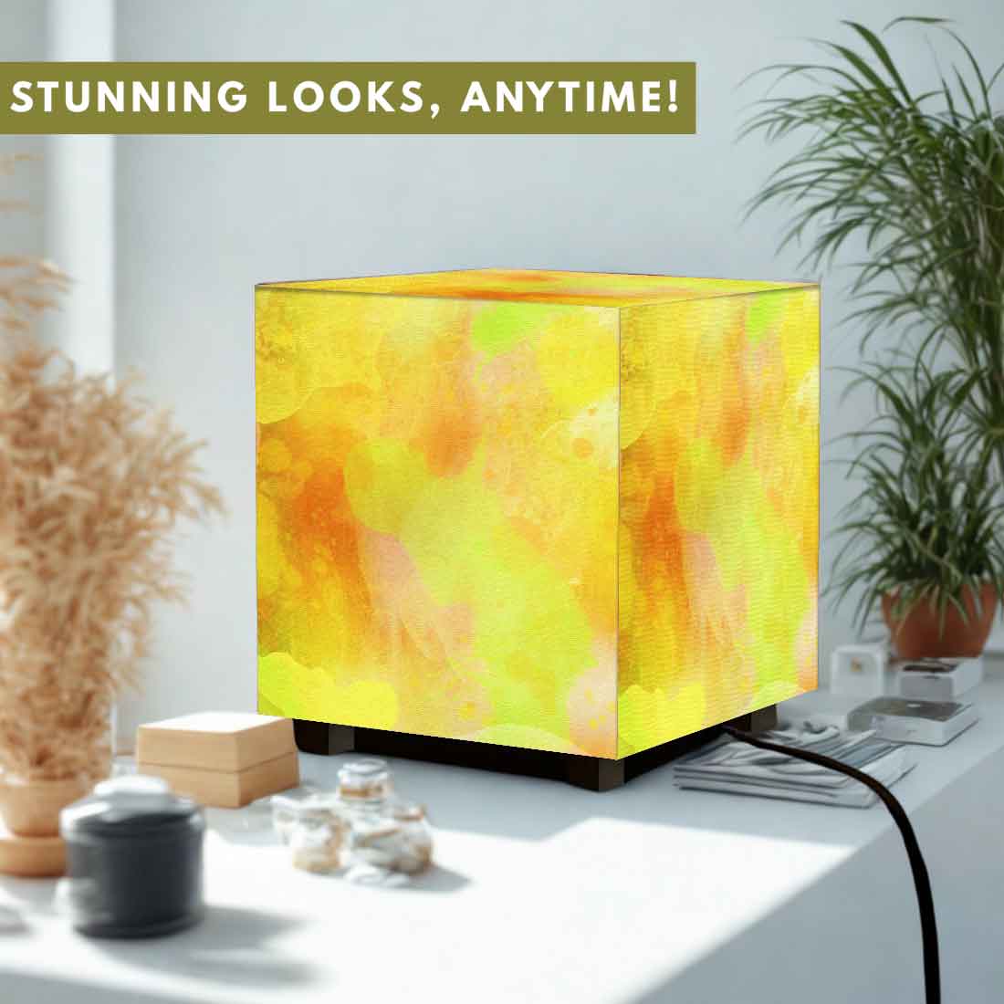 Nutcase Designer Table Lamps for Bedroom – Mini LED Cube Lamp for Home - Water Color - Image 2