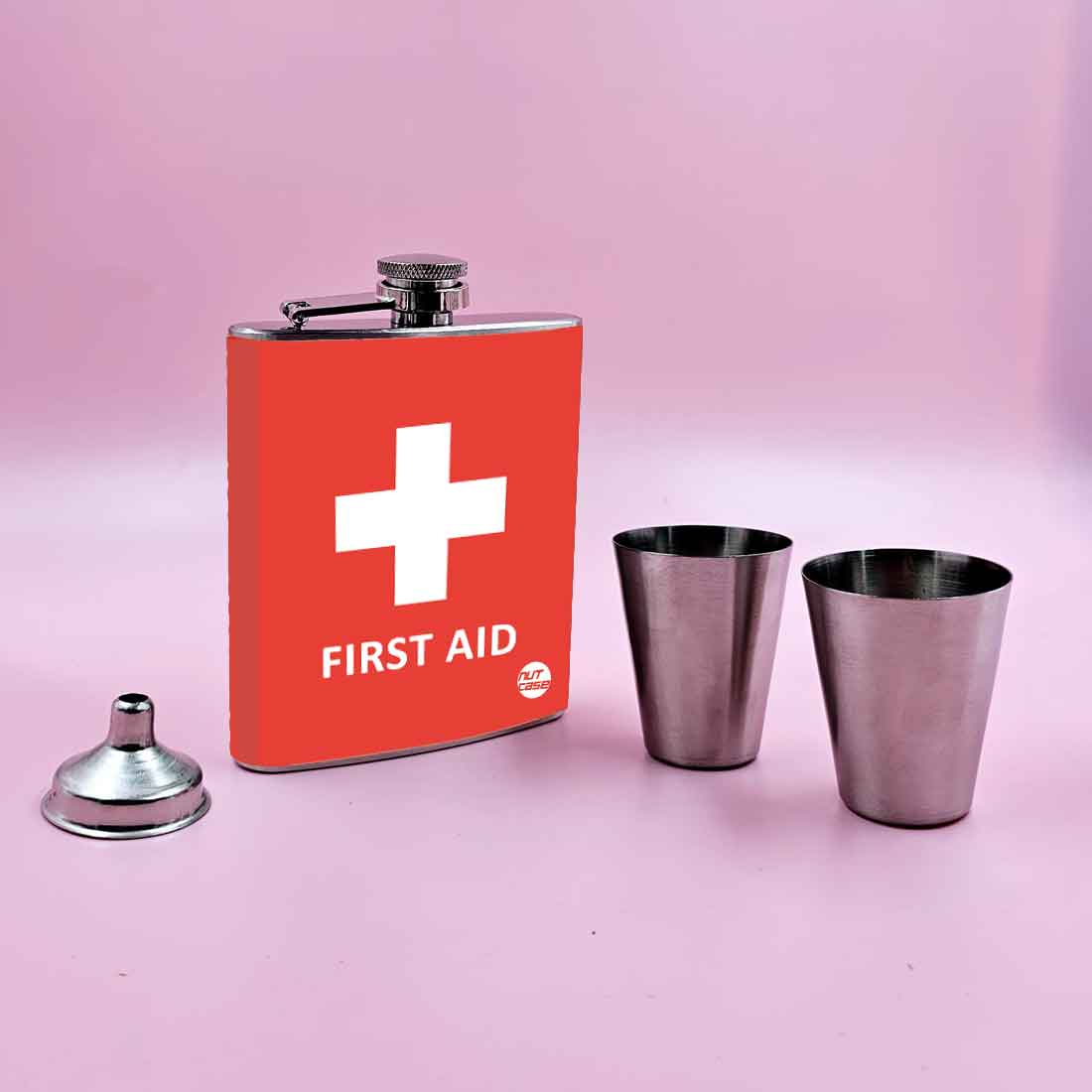 Nutcase Drinking Flask with 2 Shot Glasses - Premium Whiskey Flask Gifts Set - Image 2