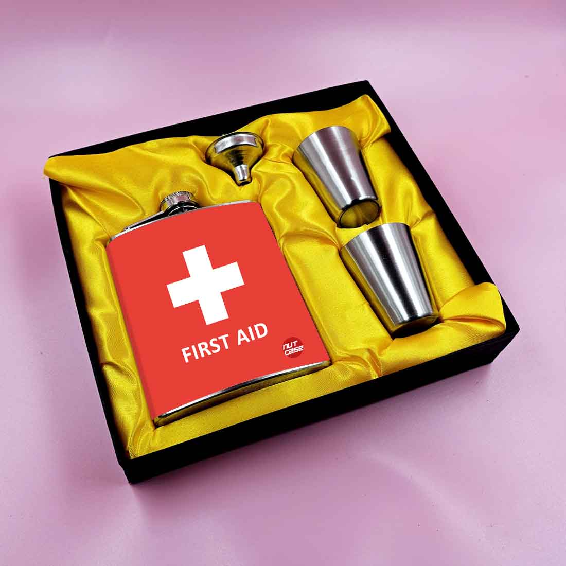 Nutcase Drinking Flask with 2 Shot Glasses - Premium Whiskey Flask Gifts Set - Image 3