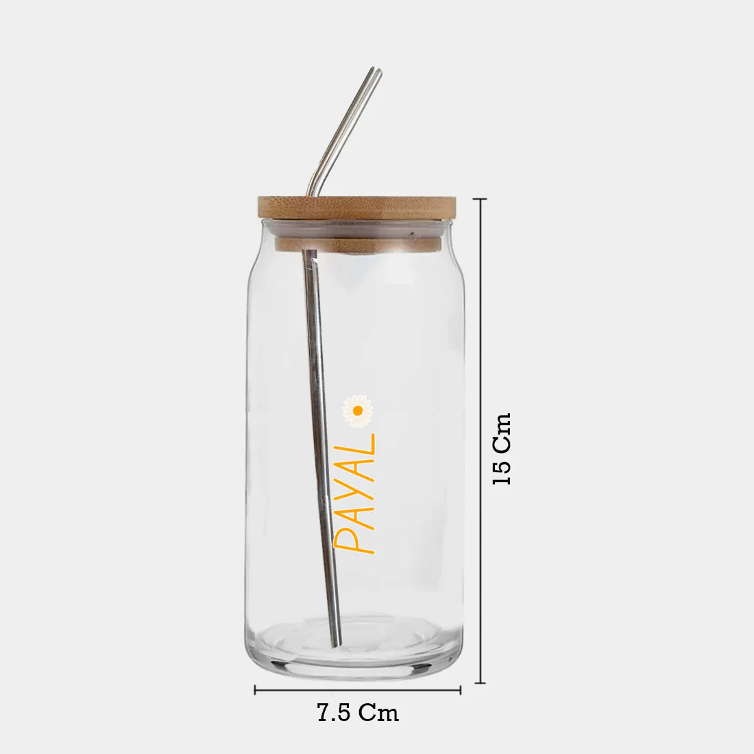 Nutcase Glass Can with Lid and Straw - Custom Juice Can with Straw - Image 4