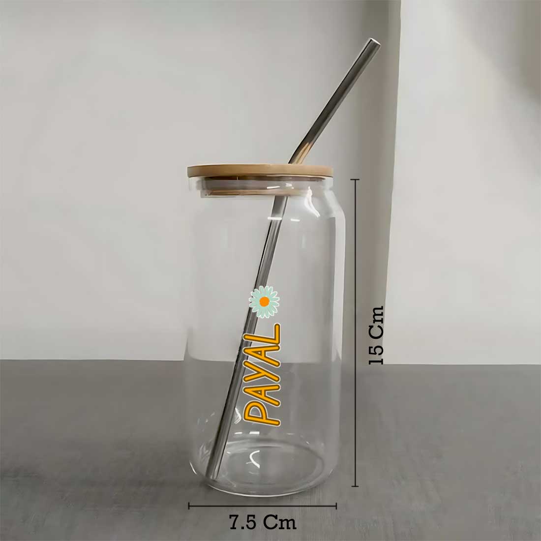 Nutcase Glass Can with Lid and Straw - Custom Juice Can with Straw - Image 6